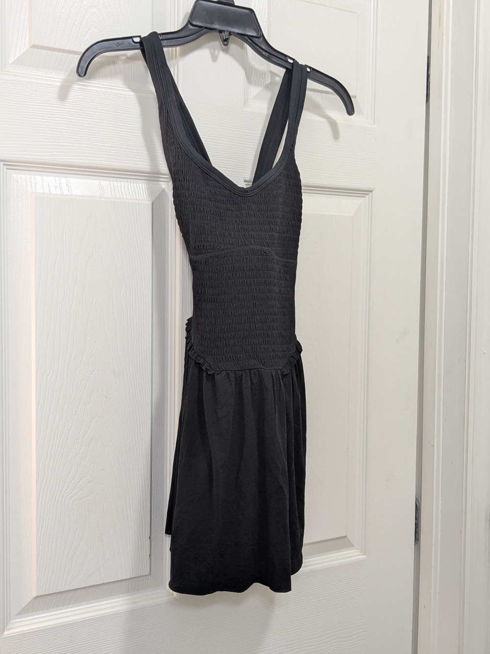 Free People Black Smocked Tank Mini Skort Dress